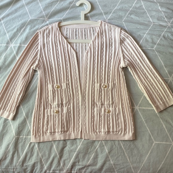 Chanel Coco logo Pearl Button Knit Cardigan, size fits S/M - Picture 3 of 10